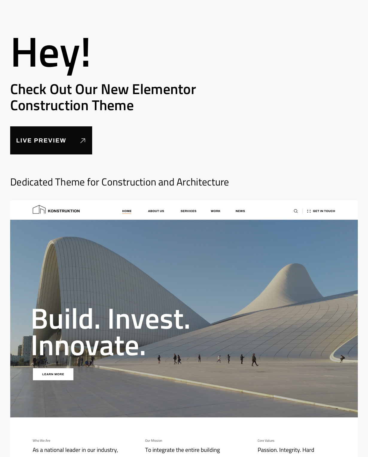 Elementor Construction Theme